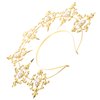 Uonlytech Angel Bridal Gold Halo Headband, Angel Halo Headband Crown Retro Goddess Halo Hair Band Wedding Headpiece for Women Girls Bridal