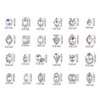 48PCS 3D Luxury Nail Art Rhinestones Nail Diamonds Glass Crystal AB Metal Gems Jewels Stones for DIY Nail Art Work Design Decoration Craft Jewelry Making