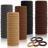 CYWLIFE Hair Ties Rubber Bands for Women Girls Thick Cruly Hair, 100 PCS Brown, No Crease No Damage Soft Elastics Hair Ties