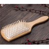 JYHY Keratin Oil Infused Natural Wooden Massage Hair paddle Brush/Beauty SPA Massager Massage Comb/Big Size Hair Detangler Brush Improve Hair Growth,White Wood Pins