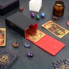 Buweeo Tarot Card Case/Holder, Single Deck PU Leather Card Holder for Most Standard Size Tarot Cards or Playing Cards, Black and Red