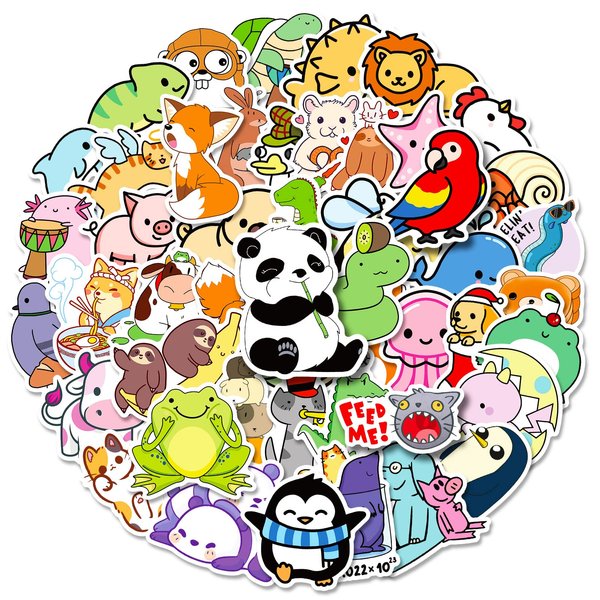 Animal Stickers for Kids, 100PCS Cute Vinyl Waterproof Stickers, Aesthetic Sticker Packs for Water Bottle, Laptop, Phone, Computer, Scrapbooking, Skateboard for Teens Girls Boys Adults