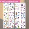 CHARLENT 24 Sheets Glitter Butterfly & Mermaid Tattoos for Girls - 240 Pcs Glitter Butterfly Mermaid Temporary Tattoos for Girls Birthday Party Favors Goodie Bag Fillers