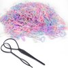 2000 PCS Hair Bands, Elastic Hair Band, Mini Hair Rubbers Ties with 2 PCS Topsy Tail Hair Tools for Girls Ponytail Hair Accessories, Soft Elastic Bands Non-Slip Small Hair Ties. (Colors)