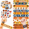 48 Basketball 24PCS Basketball Temporary Tattoos Sticker 24PCS Slap Bracelets Perfect for Themed Birthday Party Favors Baby Showers or Classroom Rewards Ideal Decor and Gifts for Girls and Boys