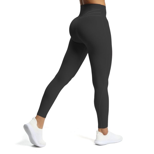 Aoxjox High Waisted Workout Leggings for Women Compression Tummy Control Trinity Buttery Soft Yoga Pants 26" (Black, Small)