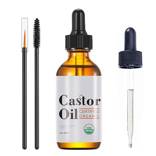 Organic Castor Oil Cold Pressed, Castor Oil For Hair Growth & Eye Lashes, Organic Cold Pressed Castor Oil For Skin Moisturizer, Usda Natural Castor Oil For Eyelashes Growth Caster Oils 2 Oz