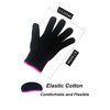 AFT90 Heat Resistant Glove for Hair Styling, Curling Iron, Flat Iron and Curling Wand, Black, Pink Edge, 1 Piece