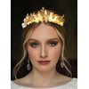Yean Gold Leaf Wedding Headband LED Raw Quartz Hair Band Fairy Headpiece Ligth Up Hair Accessories for Women and Girls