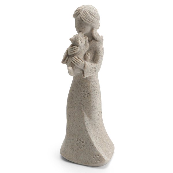 INLOMEM Cat Memorial Gifts, Cat Memorial Gifts for Loss of Cat, Pet Cat Remembrance Gifts, Cat Loss Sympathy Gift, Collectible Hand-Painted Cat Angel Figurine Statue for Cat Lovers (Granite)