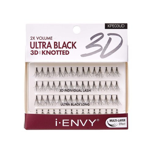 i-ENVY 2X Volume 3D Ultra Black Individual Lashes (3 PACK, Long)
