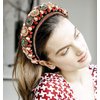 Padded Rhinestone Headband Bejewelled Crystal Velvet Wide hairband Party Headwear Hair Accessories for Women Girls (big rhinestone)