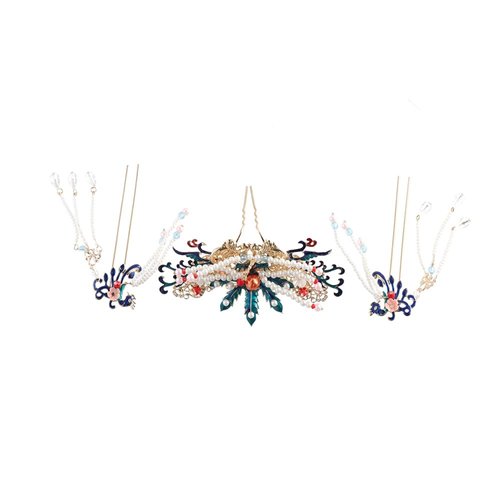 Leadigol Hanfu Headdress Exquisite Fairy Hair Accessory Hair Comb Headwear Tassel Flower Alloy Phoenix Chinese Style Crown