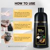 Black Hair Dye Shampoo 3 in 1 Champu Para Canas for Gray Hair Coverage, Natural and Herbal Color Shampoo for Women