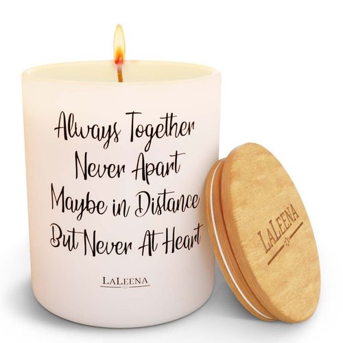 Scented Soy Memorial Candle – Glass Jar Candle Gift with 100% Organic Soy Wax & Fragrance Oil – Missing Someone Gift Decor for Women, Men, Couples, Meditation, Yoga, & More by LaLeena, 14 Oz, Lavender