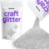 Hemway Craft Glitter Flakes for Arts and Crafts, Tumblers, Resin, Epoxy, Nail Art, Wax, Card Making and Decorations 100g / 3.5oz - Microfine (1/256" 0.004" 0.1mm) - Silver