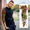 Full Arm Temporary Tattoo for Men, 12 Sheets Skull Skeleton Sleeve Tattoos Temporary, Fake Tattoos That Look Real, Tigers, Dragon, Koi, Lion