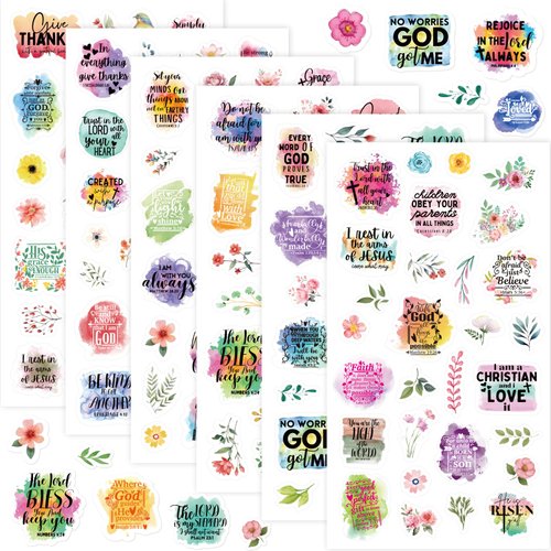 Christian Stickers Bible Verse Stickers for Journaling Scripture Sticker with Bible Verses Religious Planner Scrapbook Supplies for Kids Adults Church Art Crafts Sunday School Decor 30 Sheets
