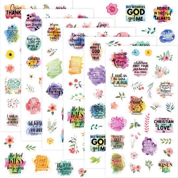 Christian Stickers Bible Verse Stickers for Journaling Scripture Sticker with Bible Verses Religious Planner Scrapbook Supplies for Kids Adults Church Art Crafts Sunday School Decor 30 Sheets