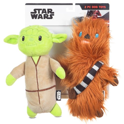 Star Wars for Pets 2piece Multipack Dog Toys, YODA and Chewbacca Bobo Style Dog Toys | Star Wars Plush Toys Fabric Plush Dog Toy, Squeaky Star Wars Plush Toys for All Dogs