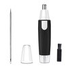 MOVOZIN Nose Hair Trimmer for Men and Women，Professional Painless Clean Nasal， Ear & Facial Hair Electric Trimmer，Battary-Operated Eyebrow Clipper，Dual Edge Blades for Easy Cleansing Black