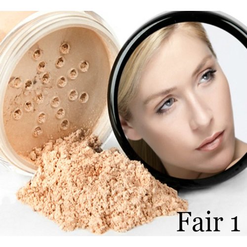 3pc FULL SIZE KIT (FAIR 1) Mineral Makeup Foundation Set Sheer Powder Bare Face Matte Cover