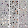 Halloween Nail Art Stickers Cute Ghost Pumpkins 3D Self-Adhesive Nail Decals Bat Skull Spider Web Designs Nail Stickers Halloween Nail Supplies Nail Art Design for Women Girls 6 Sheets