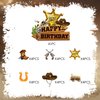 25Pcs Cowboy Birthday Party Supplies, Western Cowboy Cupcake Toppers Decoration, HorseShoe Cowboy Hats Boots Happy Birthday Cupcake Toppers Decorations, Baby Shower Kids Decorations (Cowboy)