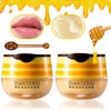 2PCS Bee Lip Balm Honey Pot,Moisturizing Lip Balm Reduces Lip Lines,Propolis Honey Pot Lip Balm Hydrating Prevention Dry and Cracked Lip Scrubs Exfoliator,Exfoliating Lip Sleeping Mask with Brush