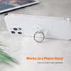 [2 Pack] Transparent Diamond Setting Cell Phone Ring Holder Stand,360 Degree Rotation and 180 Degree Adjustable Finger Ring Kickstand with Polished Electroplated Phone Grip (Lucky Straw)