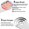 Moosec Tongue Scraper Cleaner, Bad Breath Treament&Get Rid of White Tongue, 100% BPA Free Medical Grade Stainless Steel Tongue Scrubber for Oral Care Dentist Recommendation