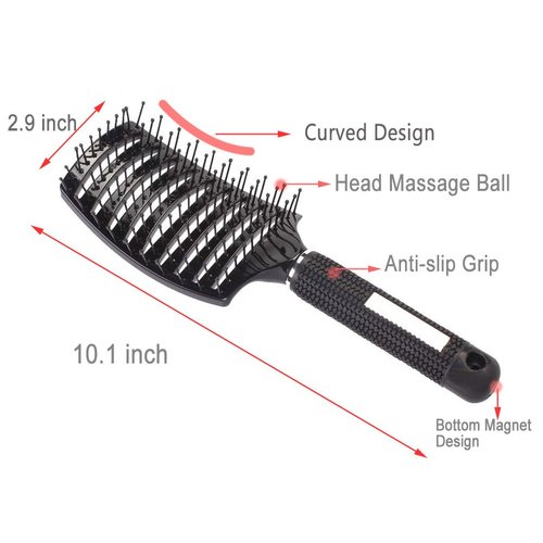 PERFEHAIR Curved Vented Styling Hair Brush, Detangling Thick Hair Massage Blow Drying Brush