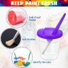 Paint Cups with Lids, Spill Proof Paint Cups, Kids Art Supplies Including Paint Brushes & Palette Tray, Activity Table for Toddlers 3-5