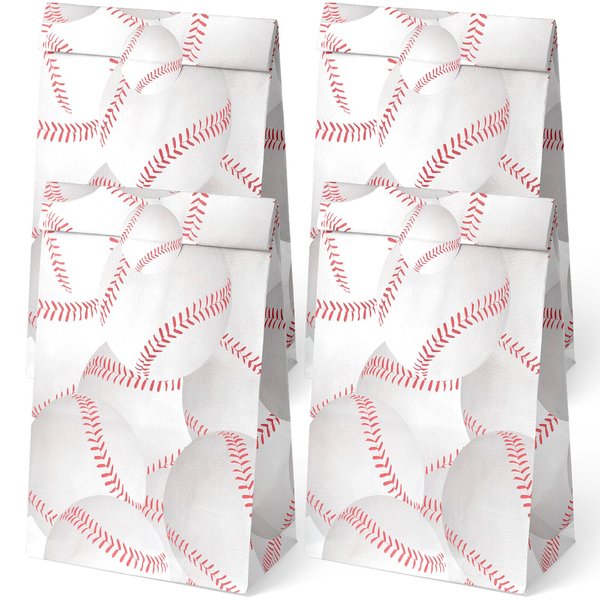 Outego 24 Baseball Party Favor Bags with Stickers Baseball Goodie Bags Baseball Party Favors for Kids Baseball Birthday Party Supplies