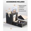 ZLCA MTG Deck Box, Commander Deck Box with Display Window, Card Deck Box Holds 100 Double-Sleeved Cards with Dice Tray & 35pt Magnetic Card Holder(Black& gold)