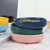 MEI YI TIAN Small Ceramic Paperclip Holder for Desk, Round Paper Clip Holder Push Pin Organizer Macaron Dark Green Paper Clip Dispenser Desktop Organizer Cute Storage Plate Desk Accessories