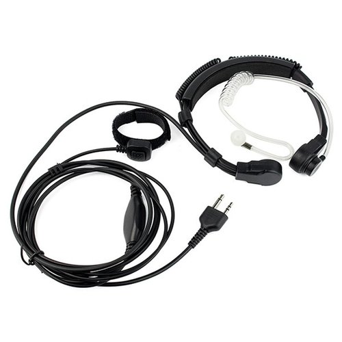 Throat Mic Covert Acoustic Tube Noise Reduction Reinforced Earpiece Headset with Finger PTT Compatible with Midland 36 T51VP3 LXT630VP3 LXT600VP3 LXT500VP3 GXT1050VP4 GXT1030VP4 75-822 Two Way Radio