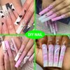 XXXL No C Curve Square Nail Tips, 600PCS Clear Nail Tips for Acrylic Nails Professional, Straight Tapered Square Nails Tips 3XL Extra Long Acrylic Nail Tips Half Cover French Nails for Women 12 Sizes