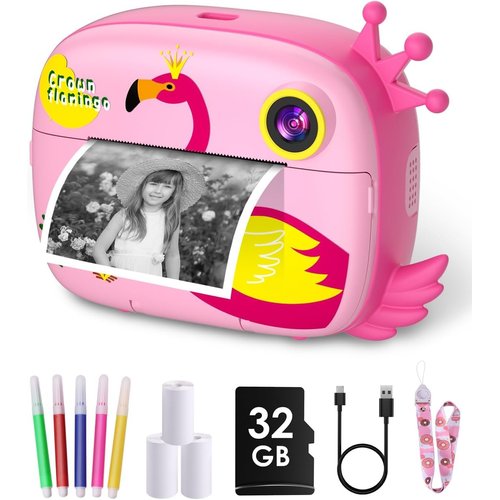 Kids Camera Instant Print, 2.4-inch Screen 12MP / 1080P HD Kids Digital Camera, Kids Toddler Camera, Boys Girls Christmas Birthday Gifts for 3 4 5 6 7 8 9 10 11 12 Year Old