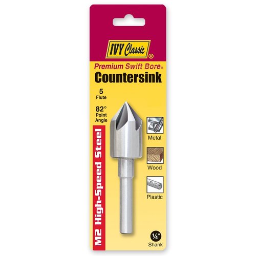 IVY Classic 09051 5/8-Inch M2 High Speed Steel Countersink, 5 Flute, 82-Degree Point, 1/Card