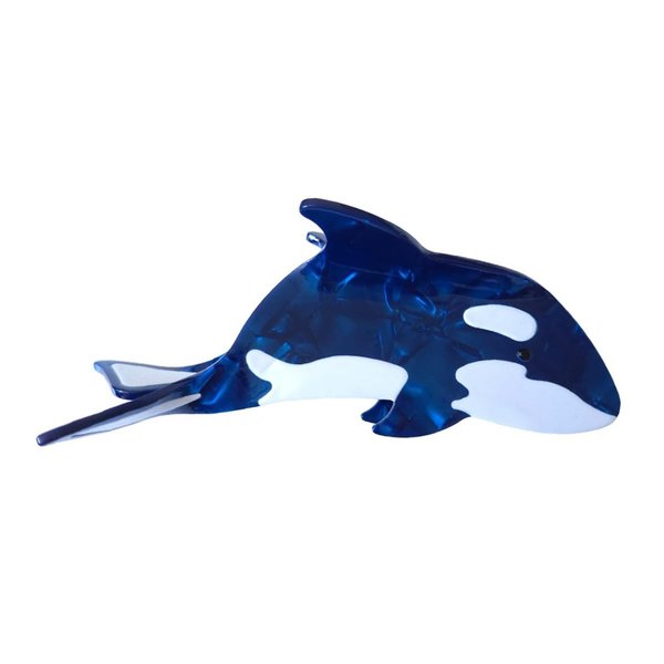 Funny Tiger Whale Hair Clips,Cellulose Acetate Hair Clips,Big Claw Clips for Girl,Hair Accessories,Royal Blue