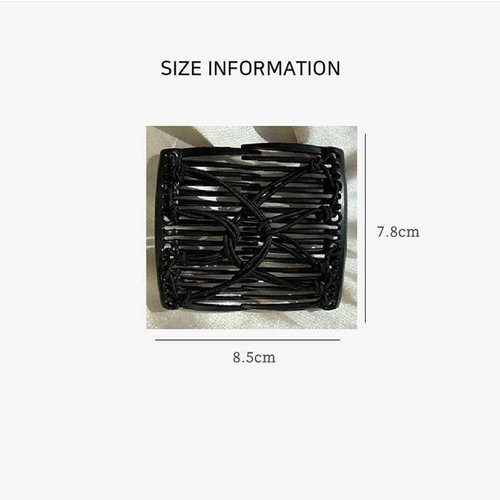 Black Adjustable Elastic Hair Comb,Stretchy Double Comb Hair Clip, No Crease Hair Pins Double Slides Hairpins Combs Women Hair Styling Accessories, Styling Tools and Appliances