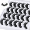 Newcally Eyelashes False Lashes Fluffy 18MM Long Faux Mink Eye Lashes Pack Dramatic Thick Volume Fake Eyelashes 12 Pairs Soft Reusable Lashes Multipack