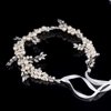 Pearl Crystal Bridal Headband Wedding Tiara Headpieces for Bride Hair Accessories for Women (A)
