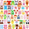 Skylety 50 Pcs Mini Stuffed Animals Set Cute Safari Plush Animal Toys Bulk Tiny Plush Keychain Animals Decoration for Teacher Student Award Decorations Party Favors