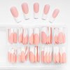 Bellelfin 120Pcs Long French Tip Press on Nails Square White Tip Fake Nails, Full Cover Matte French Tip Glue on False Nails Nude Acrylic Nails Press on for Women Girls Artificial Fingernails