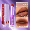 Easilydays Nude Lipstick, 2 In1 Two Tone Bitten Moisturzing Waterproof Lipstick Gradient Bitting Matte Lipstick V Styling Glimmer Balm, Long Lasting Waterproof Silk Finish Lip Gloss for Women (#06)