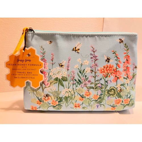 Heathcote & Ivory Busy Bees Vegan Honey Travel Bag Body Wash & Cream Set