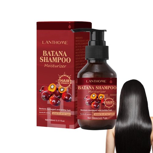 Batana Oil Shampoo with Vitamin C & E, Scalp Care Root Shampoo for Thinning Hair Restore Damaged & Brittle Hair, Dandruff Split Ends Control All Hair Types Travel Size 100ml