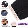 Liqusee Kinky Straight Tape In Hair Extensions Human Hair 100% Remy Hair Natural Black 14 inch 20pcs 50g/Pack Double Sided Seamless Skin Weft Tape ins Real Human Hair Extensions for Black Women